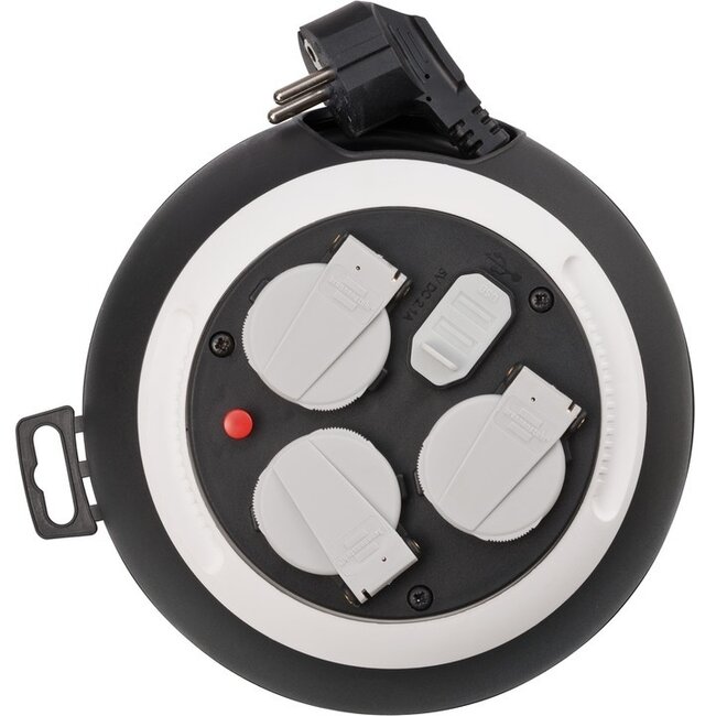 Brennenstuhl Comfort-Line Kabelbox 3-fach + 2x USB, 3m, Schwarz/Weiß