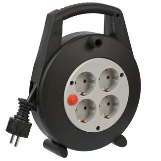 Brennenstuhl Brennenstuhl Vario Line Mini-Kabeltrommel 4-fach Schwarz/Grau - 5m