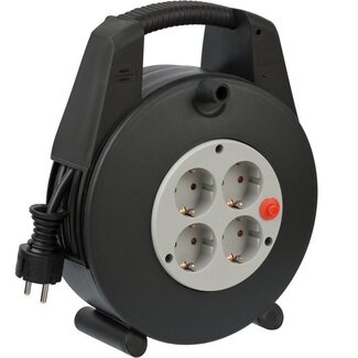 Brennenstuhl Brennenstuhl Vario Line Mini-Kabeltrommel 4-fach schwarz/grau - 15 m