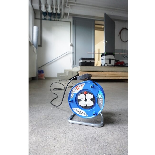Brennenstuhl Garant Kabeltrommel 4-fach - 3x1,50mm² - Blau/Schwarz - 25m