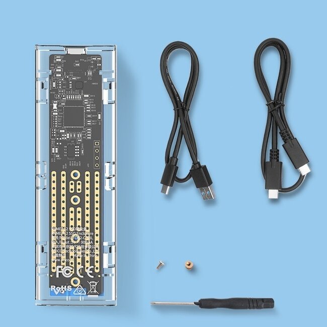 Orico M.2 NVMe PCIe SSD Gehäuse (max. 80mm, bis 2 TB) - USB 3.1 / Rot