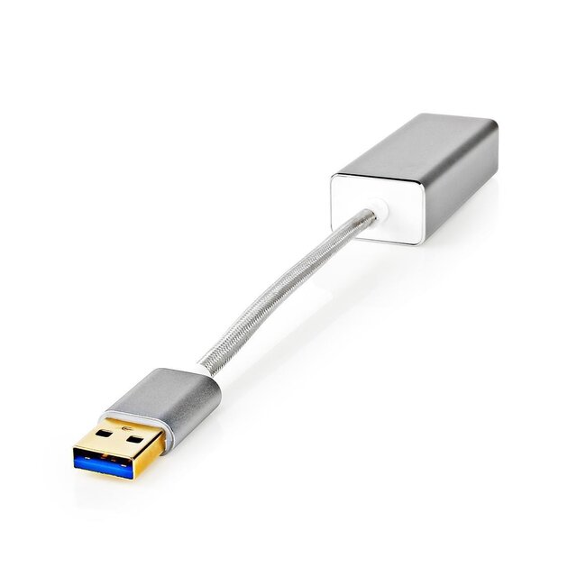 Nedis Premium USB-A zu RJ45 Gigabit Ethernet LAN Adapter - USB 3.0 - CAT6 / Aluminium - 0,20 m