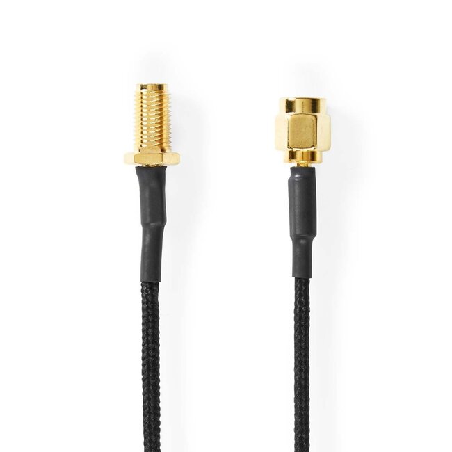 SMA Stecker auf SMA Buchse Verlängerungskabel RG178 50 Ohm Schwarz 0,5m