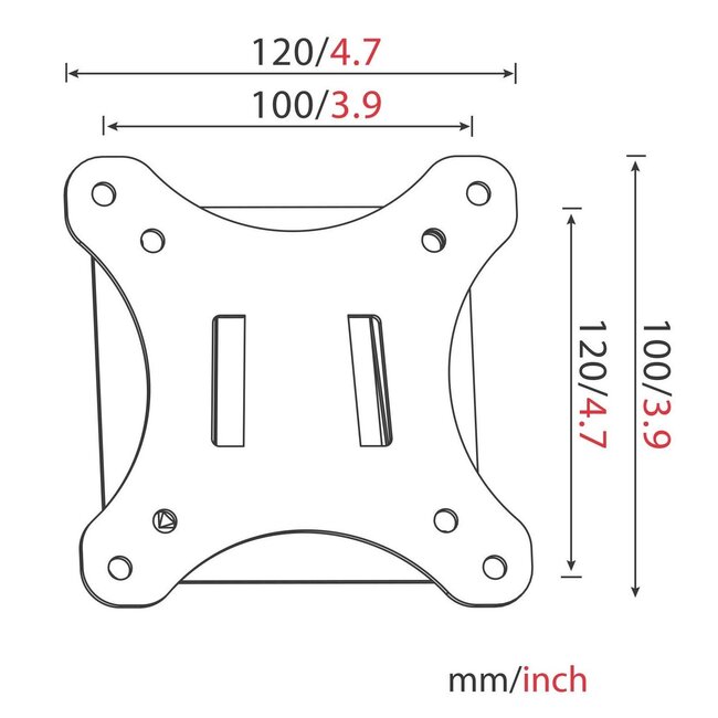 My Wall Wandhalterung für Bildschirme bis 30 Zoll / fest / silber