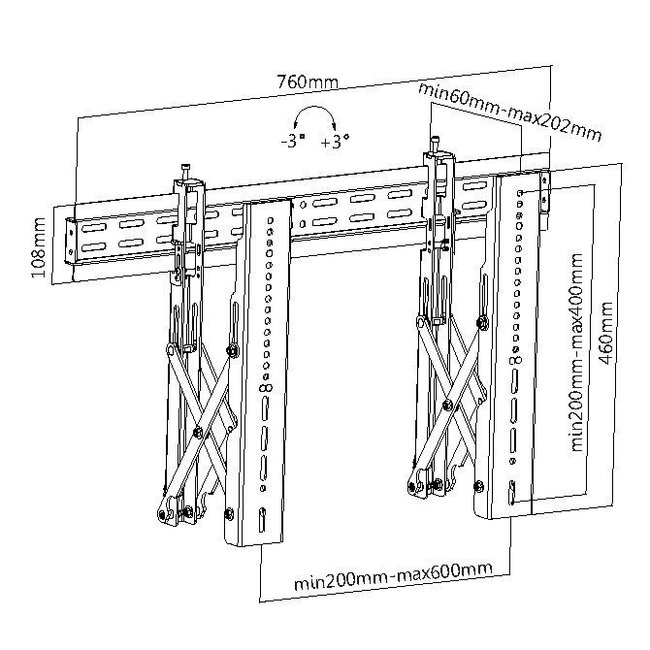 My Wall Videowand Wandhalterung für Bildschirme bis 70 Zoll