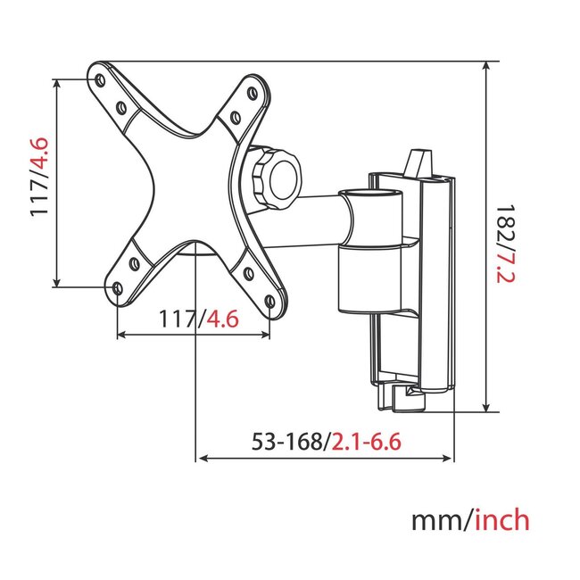 My Wall Wandhalterung für Bildschirme bis 30 Zoll / Full Motion (2 Drehpunkte)