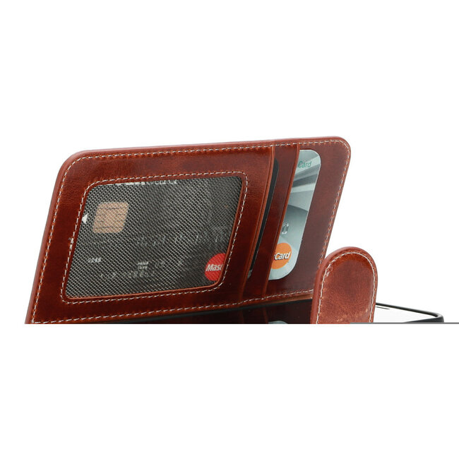 Mobiparts Excellent Wallet Case 2.0 für Apple iPhone 12 Mini / Braun