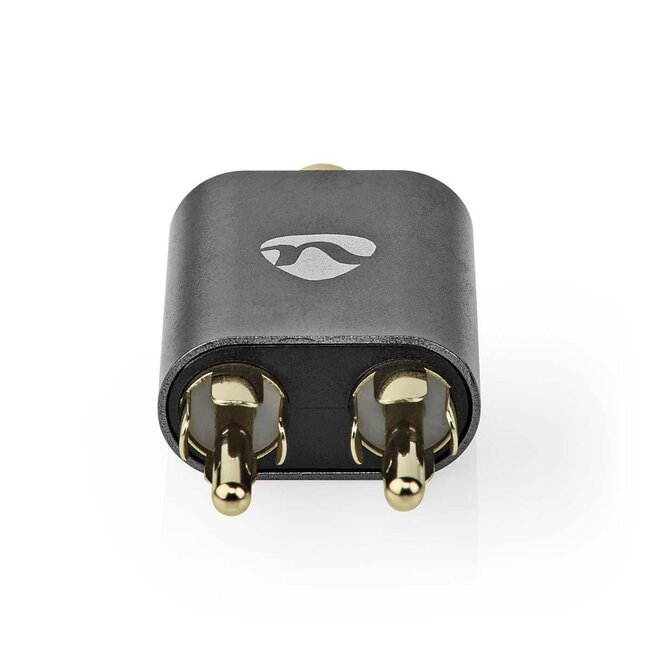 Nedis Premium Tulpen-auf-3,5mm Klinke Stereo Audio Adapter, Schwarz