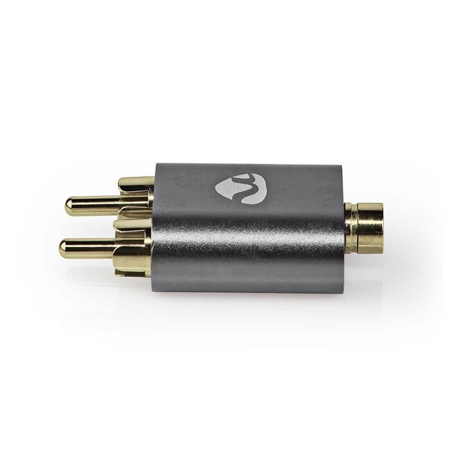 Nedis Premium Tulpen-auf-3,5mm Klinke Stereo Audio Adapter, Schwarz