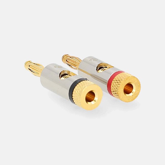 Nedis Premium Bananenstecker Set für Lautsprecherkabel bis 6 mm² – 1x Rot + 1x Schwarz