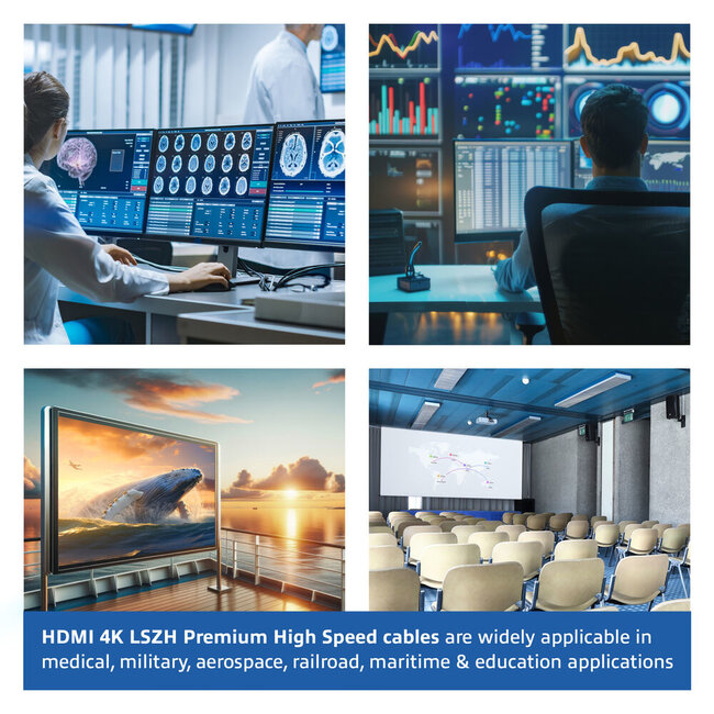 HDMI-Kabel HDMI1.4 (4K 30Hz) Kupfer LSZH Schwarz 1m