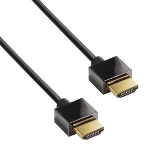 MaxTrack Dünnes HDMI-Kabel Version 2.0 (4K 60Hz) Schwarz - 2 Meter