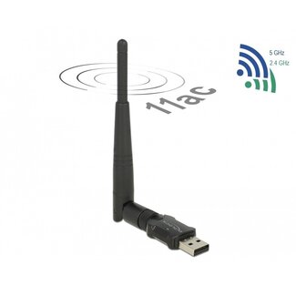DeLOCK DeLOCK USB-A WLAN/WiFi Dongle mit externer Antenne Dual Band AC600 600 Mbps