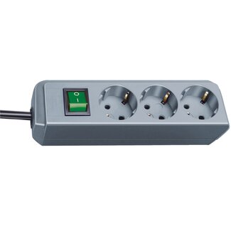Brennenstuhl Brennenstuhl Eco-Line Steckdosenleiste 3-fach mit Schalter, Silber - 1,5 m