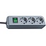 Brennenstuhl Eco-Line Steckdosenleiste 3-fach mit Schalter, Silber - 1,5 m