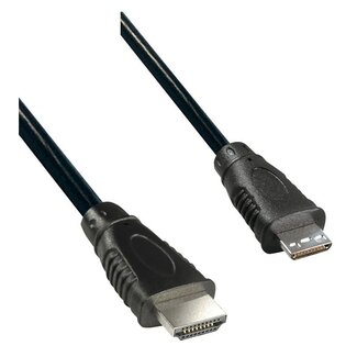 MaxTrack Mini HDMI-zu-HDMI Kabel Version 1.4 (4K 30Hz) Schwarz 1 Meter