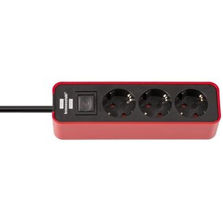 Brennenstuhl Brennenstuhl Ecolor Steckdosenleiste 3-fach mit Schalter Schwarz/Rot 1,5m