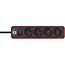 Brennenstuhl Ecolor Steckdosenleiste 4-fach mit Schalter Schwarz/Rot 1,5m