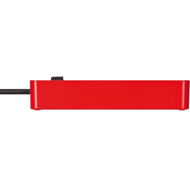 Brennenstuhl Ecolor Steckdosenleiste 4-fach mit Schalter Schwarz/Rot 1,5m