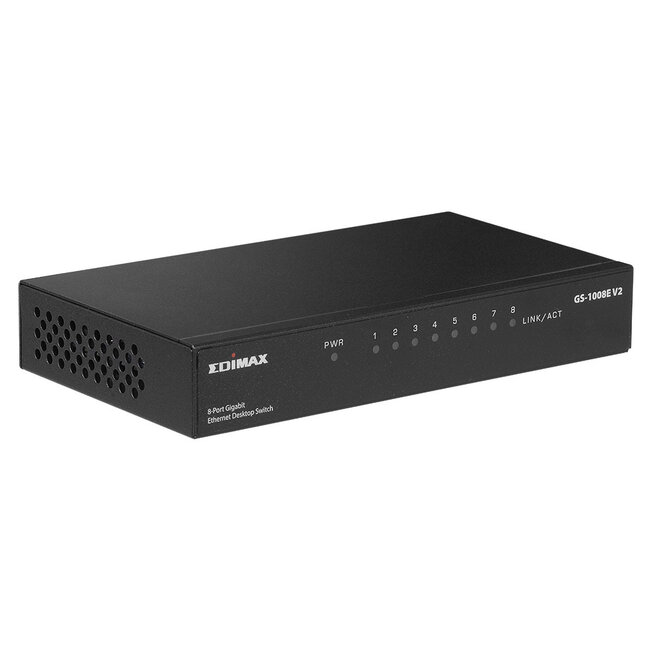 Edimax GS-1008E V2 Gigabit Ethernet Switch 8 Ports Schwarz