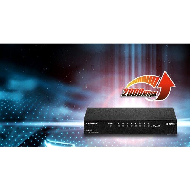 Edimax GS-1008E V2 Gigabit Ethernet Switch 8 Ports Schwarz