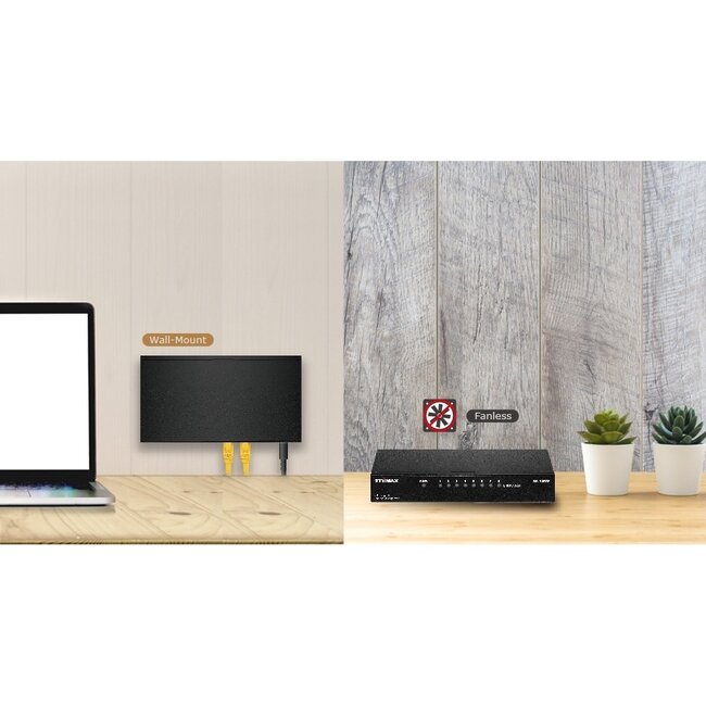 Edimax GS-1008E V2 Gigabit Ethernet Switch 8 Ports Schwarz