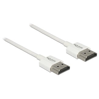 DeLOCK Dünnes Premium HDMI-Kabel Version 2.0 (4K 60Hz) Weiß - 1,5 m
