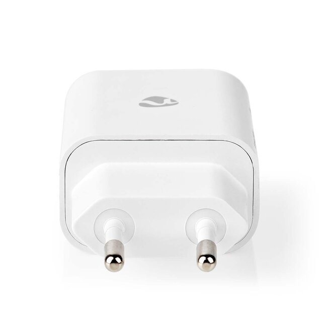 Nedis Heimladegerät mit 1 USB-C PD Port und separatem 8-Pin Lightning-USB-C Kabel - 20W / Weiß - 1 Meter
