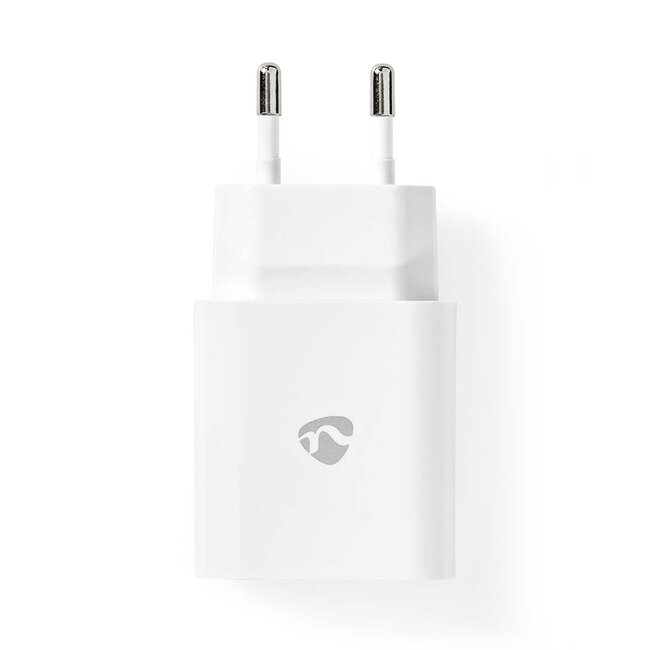 Nedis Heimladegerät mit 1 USB-C PD Port und separatem 8-Pin Lightning-USB-C Kabel - 20W / Weiß - 1 Meter