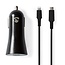 Nedis Auto-Ladegerät mit 1 USB-C PD Port und abnehmbarem 8-Pin Lightning-USB-C Kabel – 20W, Schwarz, 1 Meter