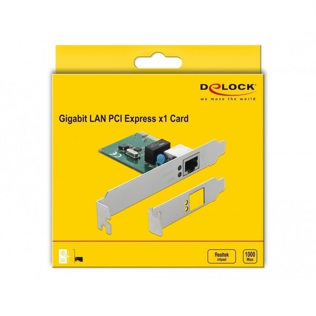 DeLOCK Gigabit LAN PCI-Express Karte mit 1 RJ45 Anschluss (RTL8111)