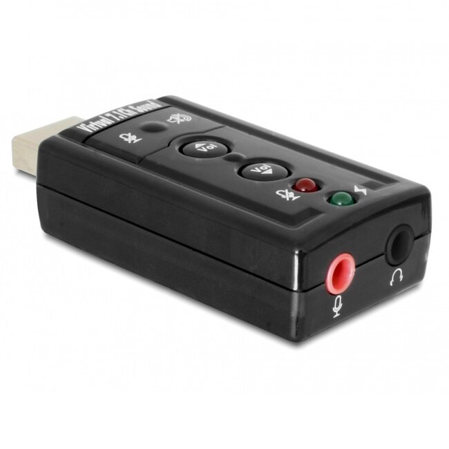 DeLOCK USB-A auf 3,5mm Klinke / Mini Toslink Headset Audio Adapter schwarz