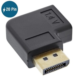 S-Impuls DisplayPort Adapter DP_PWR 90° Links 1.4 (5K/8K 60Hz) Schwarz