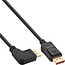 Premium DisplayPort Kabel - 90° Winkel Links - Version 1.4 (5K/8K 60Hz) - Schwarz - 1 Meter