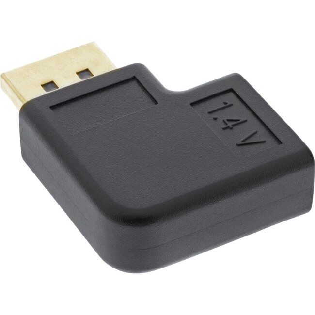 DisplayPort Adapter mit DP_PWR - 90° Rechtswinkel - Version 1.4 (5K/8K 60Hz) / Schwarz