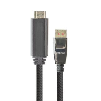 Good Connections PYTHON DisplayPort-auf-HDMI-Kabel - DP 1.4 / HDMI 2.0 (4K 60Hz + HDR) - Schwarz - 1 Meter