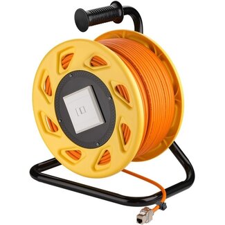 Goobay S/FTP CAT7a 10-Gigabit Netzwerkkabelrolle / Orange - LSZH - 90 Meter