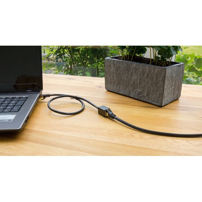 S/FTP CAT7 10-Gigabit Netzwerkkabel Verlängerung / Schwarz - LSZH - 2 Meter