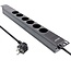 InLine 19'' Steckdosenleiste - CEE 7/7 - 6x CEE 7/3 - ohne Schalter / schwarz - 2 Meter