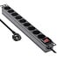 InLine 19'' Steckdosenleiste - CEE 7/7 - 9x CEE 7/3 - mit Schalter / Schwarz - 2 Meter
