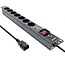 InLine 19'' Steckdosenleiste - IEC C14 - 7x CEE 7/3 - mit Überspannungsschutz & Schalter / Schwarz - 2m