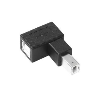 Coretek USB-B auf USB-B Adapter - rechtwinklig nach unten - USB 2.0 / Schwarz