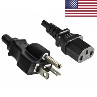 DINIC C13 (gerade) - Typ B / Amerika (gerade) Stromkabel 208-240V (NEMA 6-20) - SJT AWG14/3 - Schwarz - 2 Meter