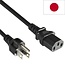 C13 (gerade) - Typ B / Japan (gerade) Stromkabel - VCTF 3x2,00mm² schwarz - 5 Meter