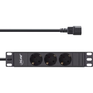 InLine InLine 10'' Steckdosenleiste - IEC C14 - 3x CEE 7/3 - ohne Schalter / schwarz - 2 Meter