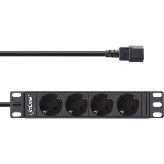 InLine InLine 10'' Steckdosenleiste - IEC C14 - 4x CEE 7/3 - ohne Schalter / Schwarz - 2 Meter