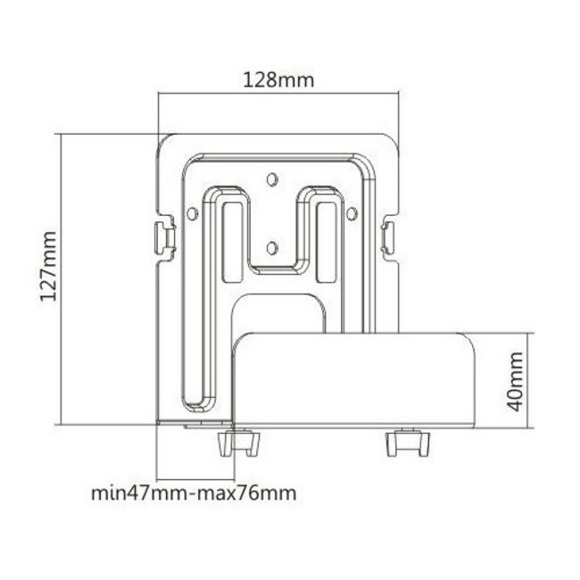 Cavus Premium Wandhalterung mit Halter für A/V Geräte - Medium / Schwarz