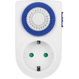 Bellson Mechanische Zeitschaltuhr - 48 Schaltvorgänge/24h - für Innen - Weiß