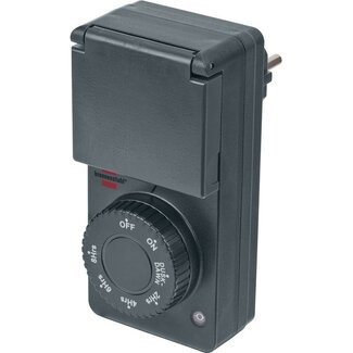 Brennenstuhl Brennenstuhl DDT mechanische Zeitschaltuhr mit Dämmerungsfunktion (6 Programme) - IP44 Außen - Grau