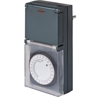 Brennenstuhl Brennenstuhl MMZ 44 mechanische Zeitschaltuhr IP44 für Außenbereich, 96 Schaltvorgänge/24h, grau